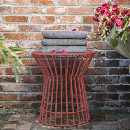 Cosco Novogratz Poolside Gossip Collection, Roberta Outdoor/Indoor Side Table, Persimmon 88068RED1E